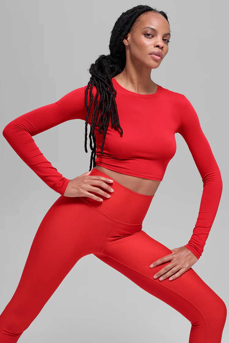 Alosoft Crop Finesse Long Sleeve | Alo Yoga (US)