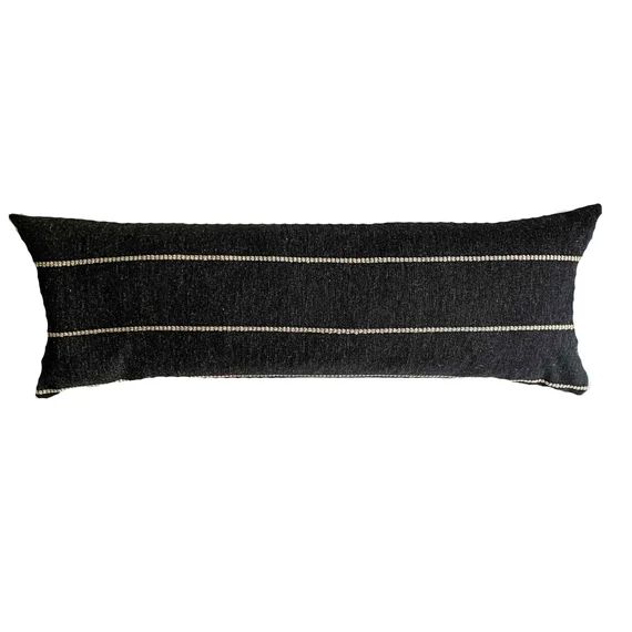 Black Striped Lumbar Pillow BIRCH 14x36 20x54 Lumbar Many | Etsy | Etsy (US)