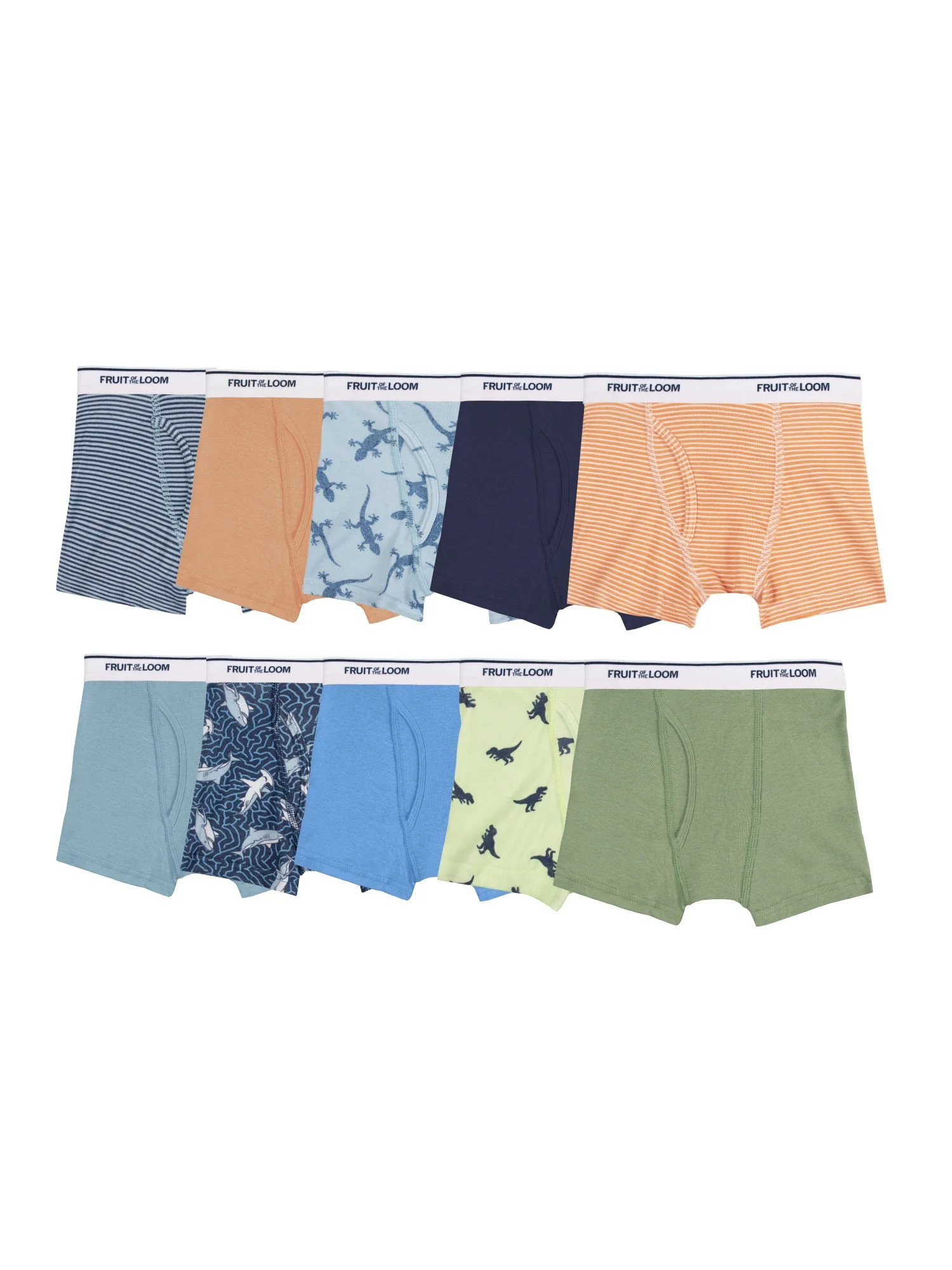 Fruit of the Loom Toddler Boy EverSoft Cotton Boxer Brief Underwear, 10 Pack, Sizes 2T-5T | Walmart (US)