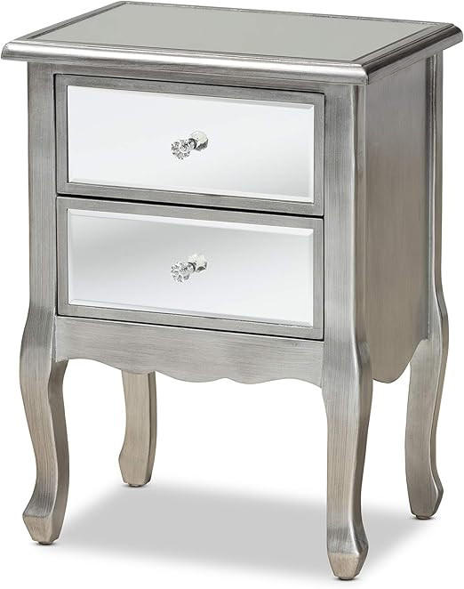 Baxton Studio Nightstands, Silver/Mirror | Amazon (US)