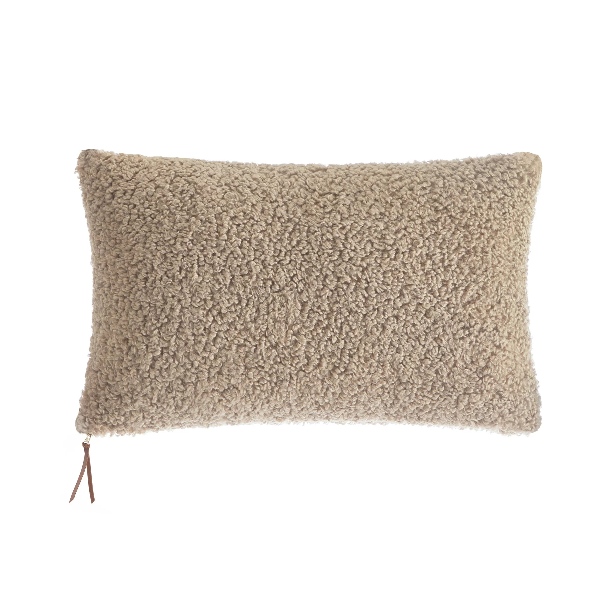 Better Homes & Gardens 14" x 24" Beige Oblong Teddy Plush Sherpa Polyester Throw Pillow (1 Count) | Walmart (US)
