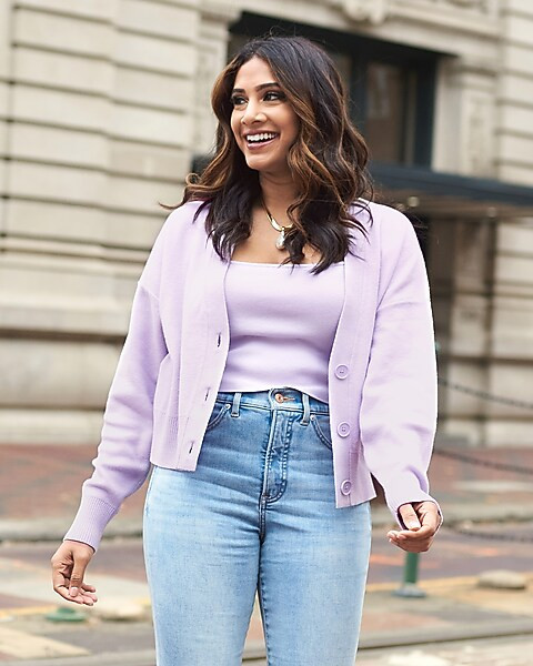 Relaxed Dolman Sleeve Cardigan | Express