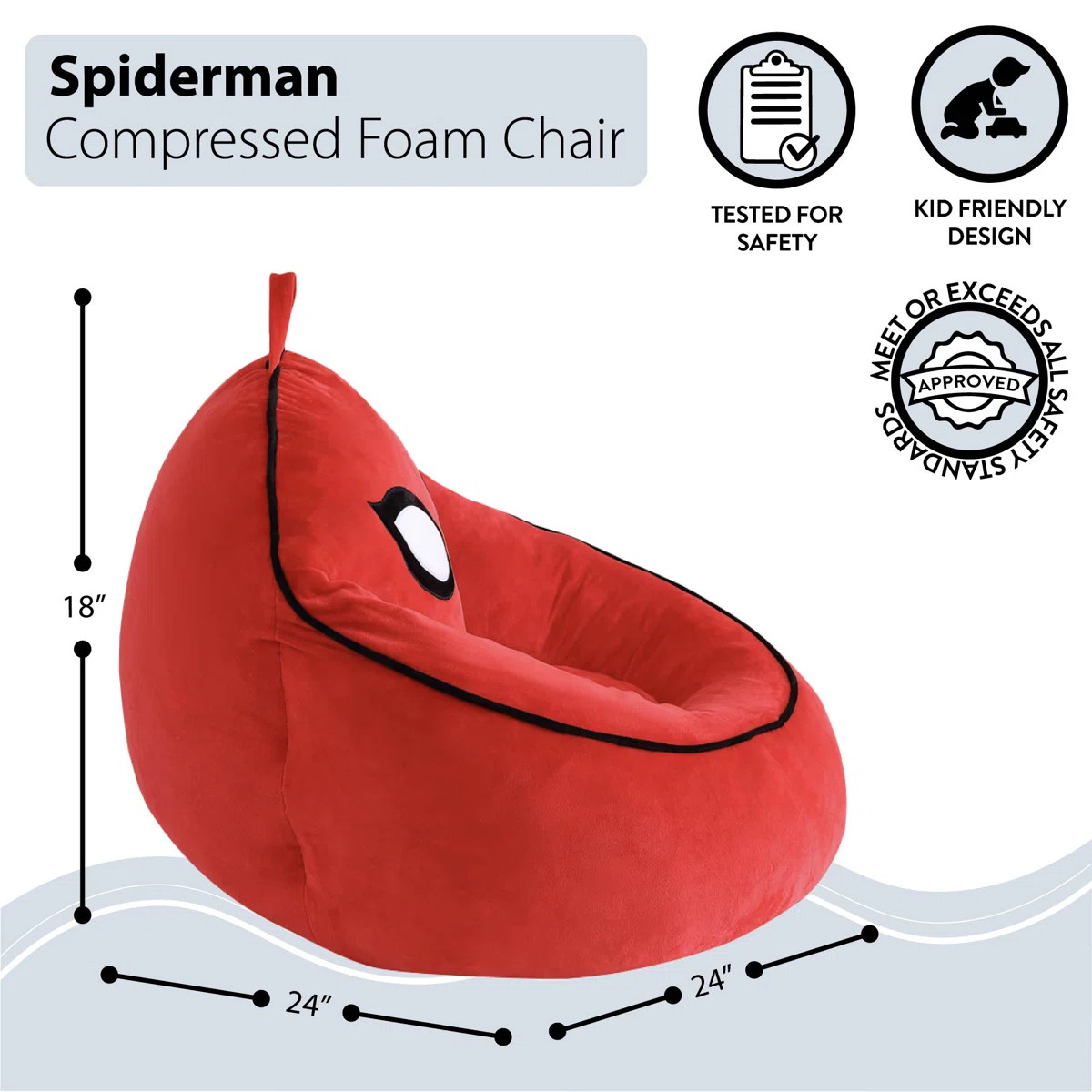 Marvel Spiderman Kids Foam Filled Bean Bag Chair, Decorative Lounge Chair for Kids | Wayfair North America