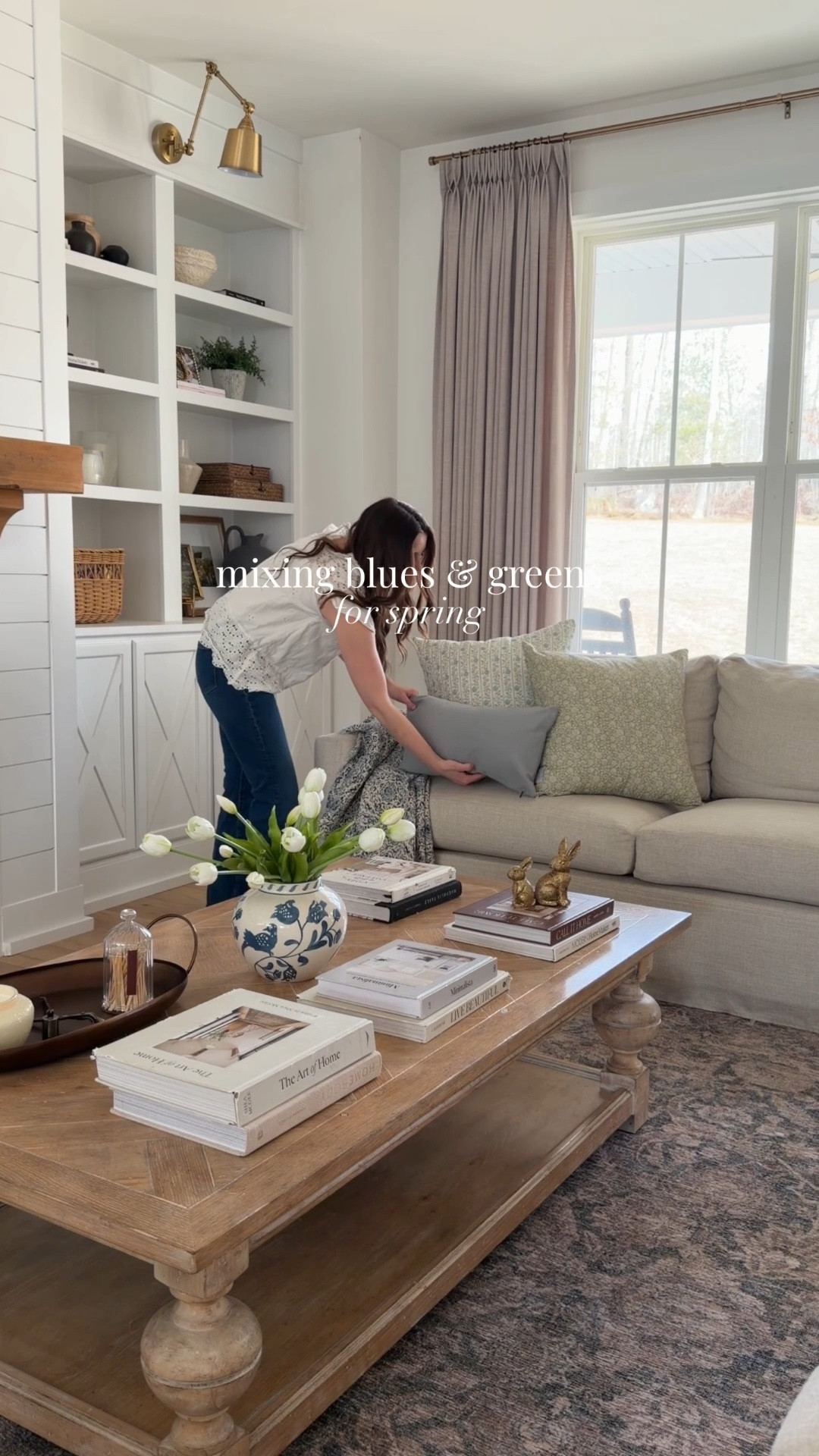 Ever since I painted Amelia’s room blue, I’ve been really leaning in more to the color blue. My five year old daughter has influenced me! 😂 

When I saw these pillow covers from Woven Nook, I immediately knew they were perfect for our living room. The mix of blue + green is so perfect for spring. I’m loving the softer colors in here. 

#LTKHome