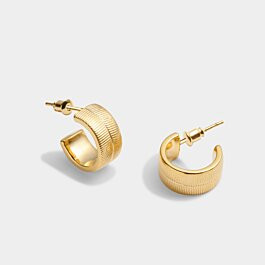 Ciana Waterproof Gold Snake Huggie Hoop Earrings | Katie Loxton Ltd. (UK)