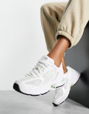 New Balance 530 sneakers in white and pastel green - exclusive to ASOS | ASOS (Global)