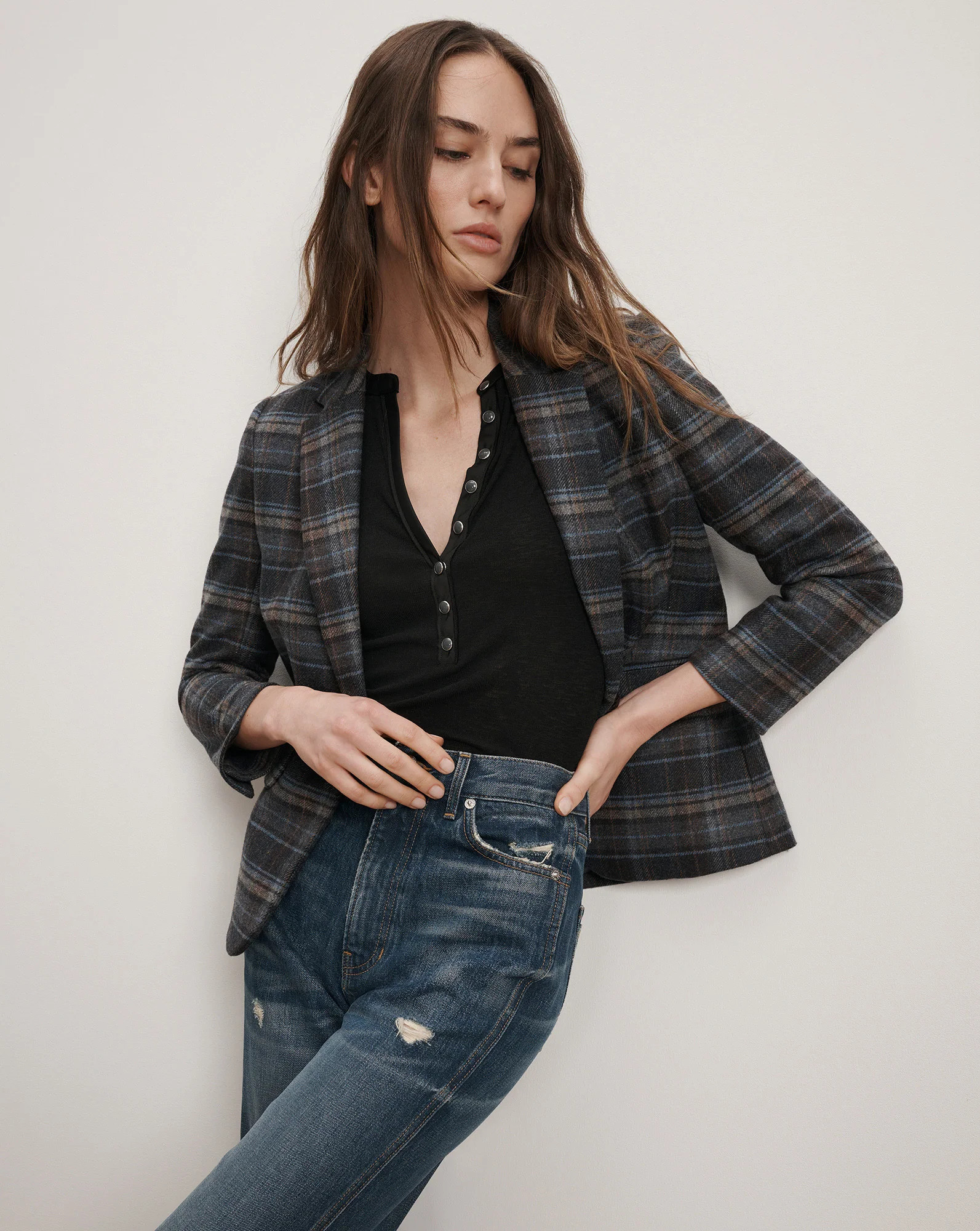 Schoolboy Plaid Dickey Jacket | Veronica Beard