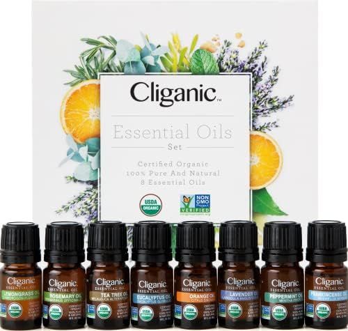 Cliganic Organic Aromatherapy Essential Oils Gift Set (Top 8), 100% Pure - Peppermint, Lavender, ... | Amazon (US)