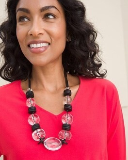 Black and Neutral Lucite Necklace | Chico's