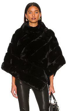 Adrienne Landau Faux Fur Wrap in Black from Revolve.com | Revolve Clothing (Global)