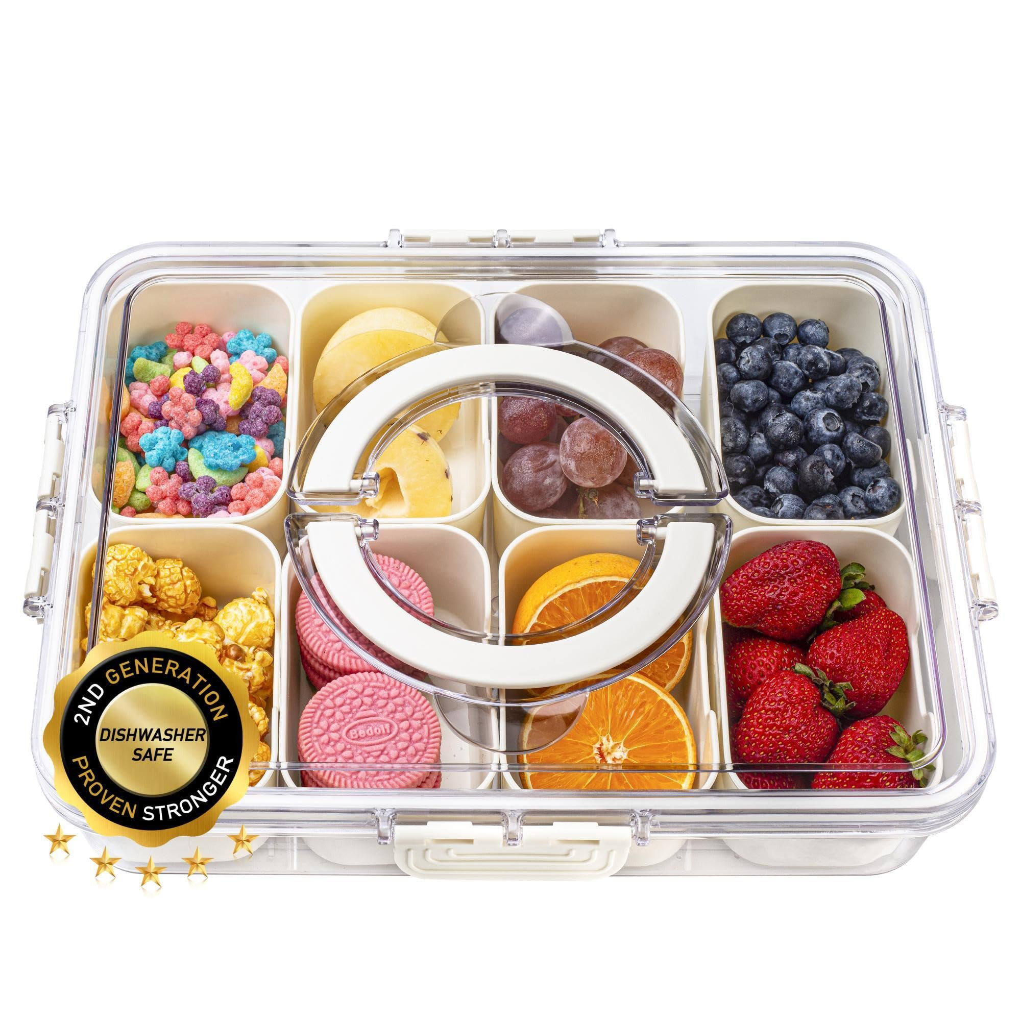 Amzcku Tritan Snackle Box Container (2nd Generation) Dishwasher Safety - Divided Serving Tray wit... | Amazon (US)