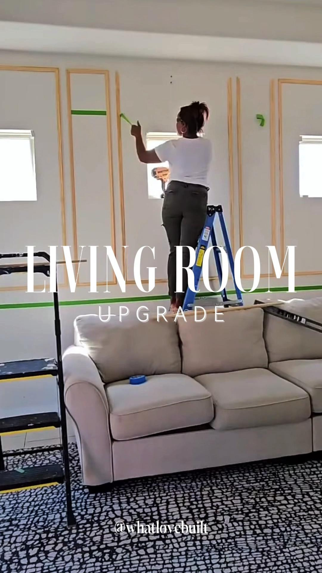 Living room upgrade 🔥 Can you believe the before and after! These windows made this wall so awkward and I’ve been itching to come up with a plan to make it look so much better! I achieved my goal and this wall is one of my favorite upgrades I’ve done in the house! 

#LTKFindsUnder100 #LTKHome #LTKstorytime