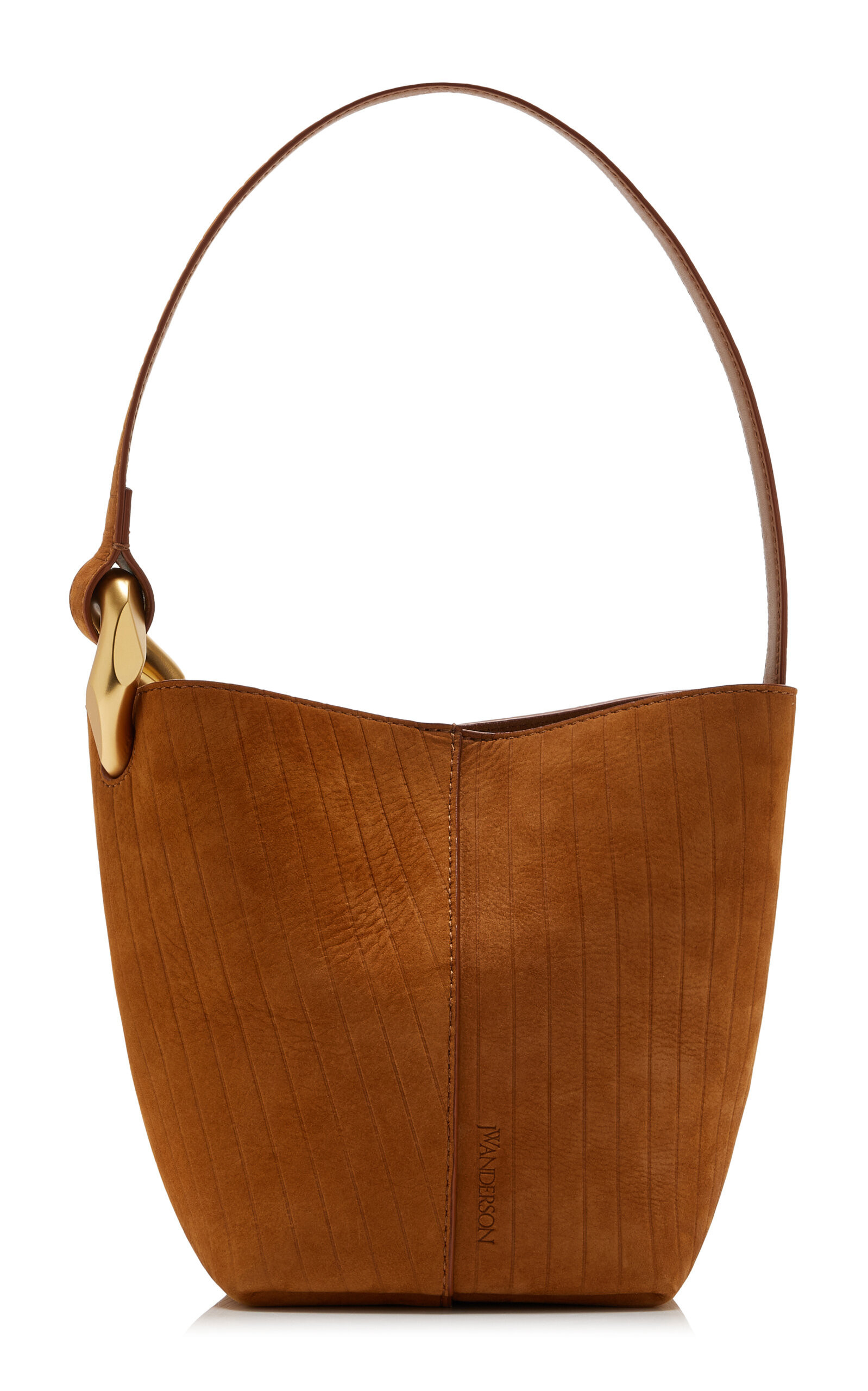 JW Anderson - The JWA Corner Small Leather Bucket Bag - Brown - OS - Moda Operandi | Moda Operandi (Global)