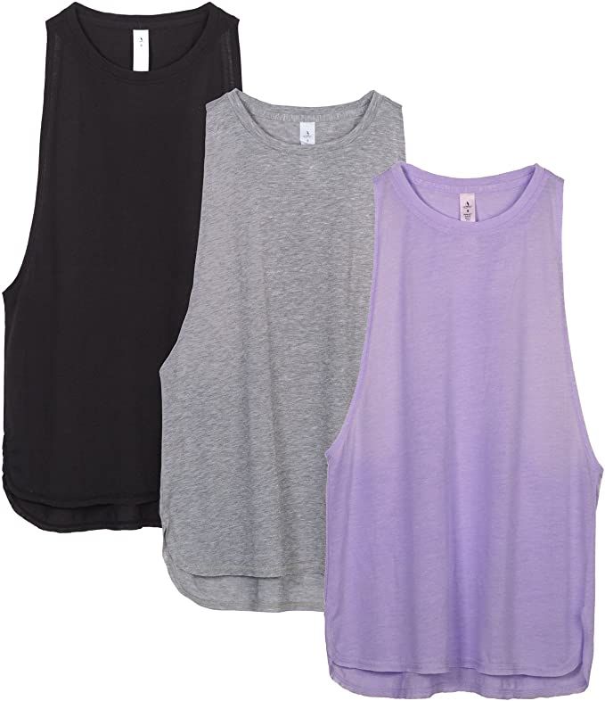 icyzone Workout Tank Tops for Women - Running Muscle Tank Sport Exercise Gym Yoga Tops Athletic S... | Amazon (US)