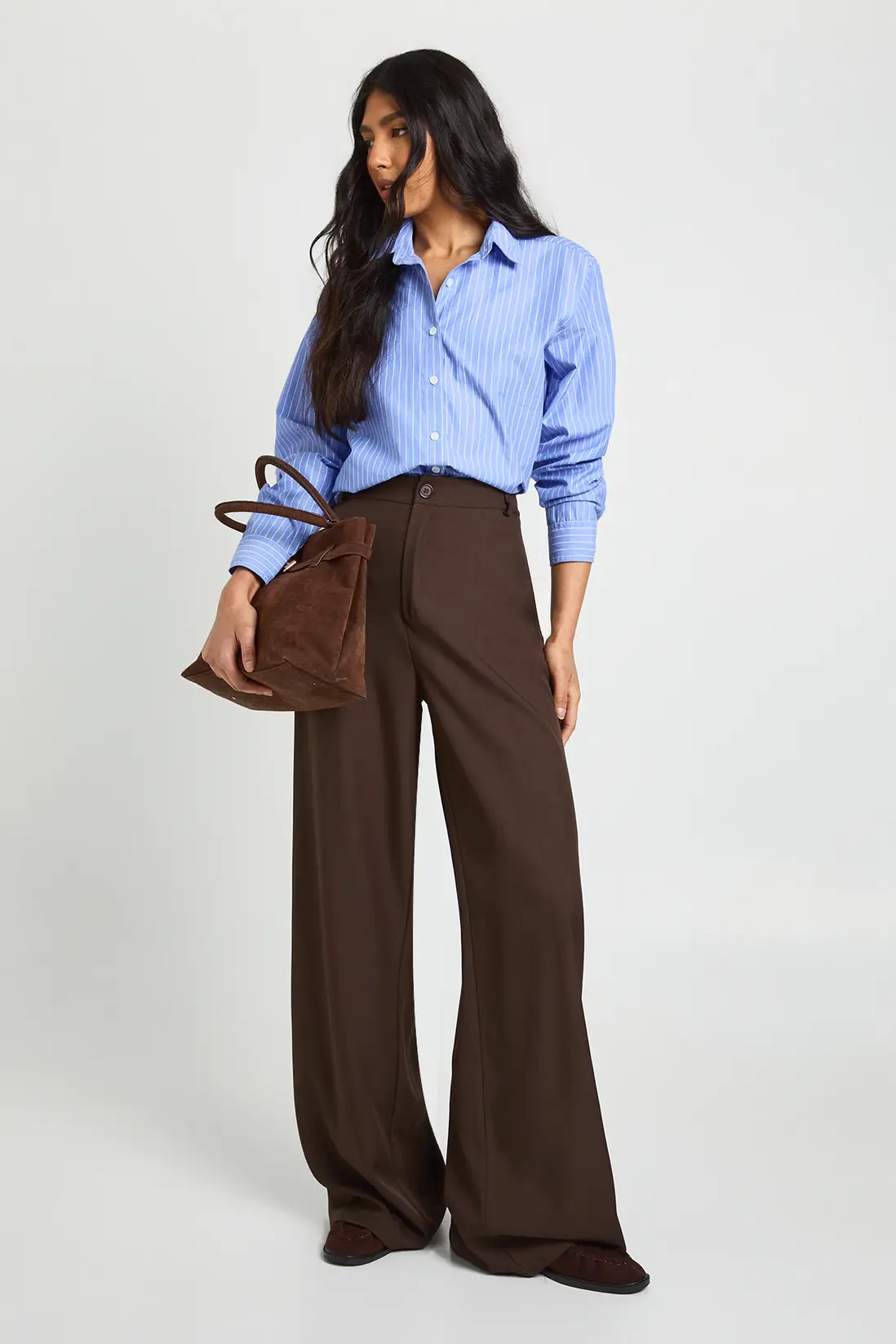 Chocolate Tall Straight Leg Trousers | Boohoo USA | boohoo (US & Canada)