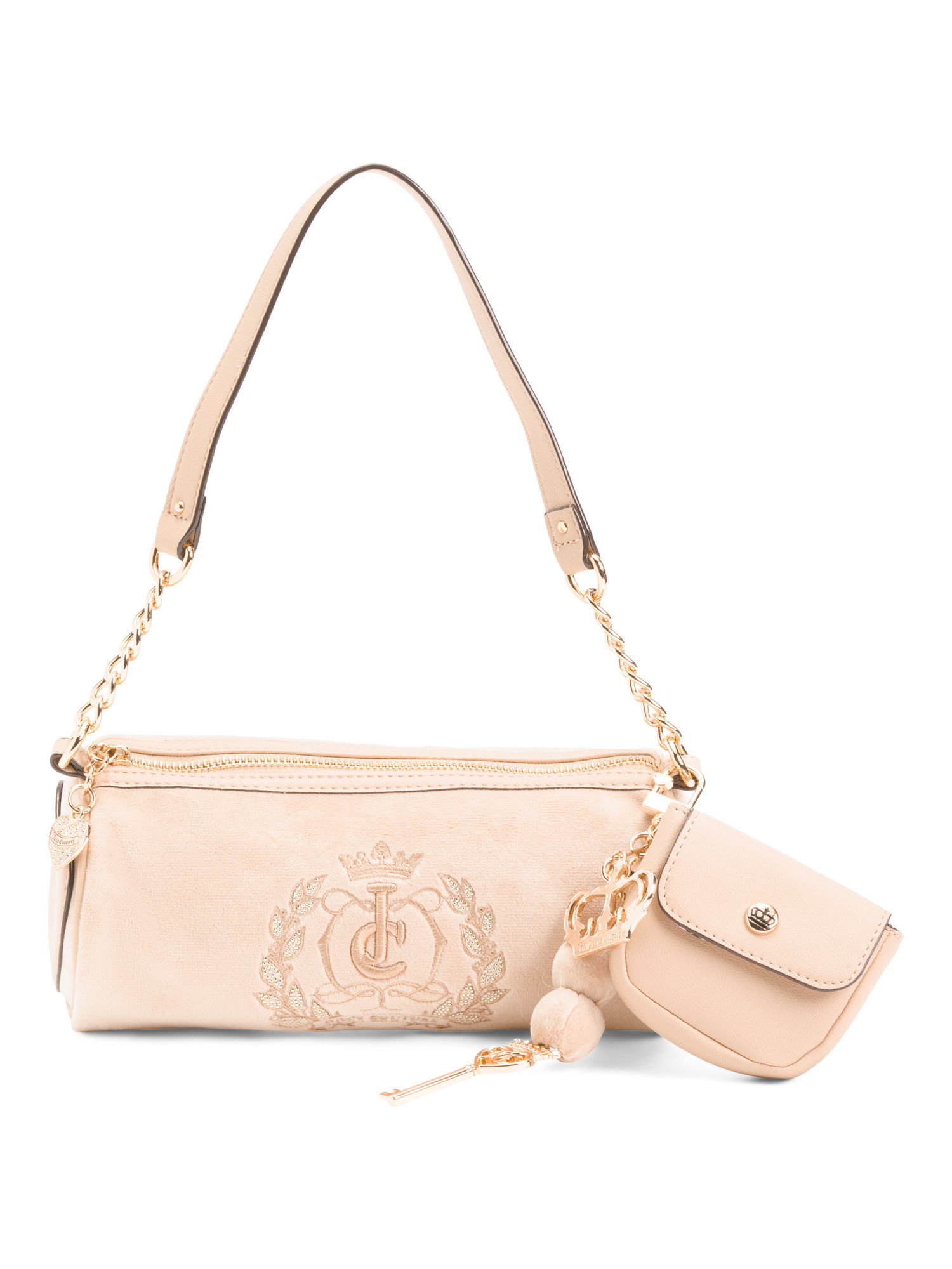 Fashion Charm Velour Barrel Bag | TJ Maxx