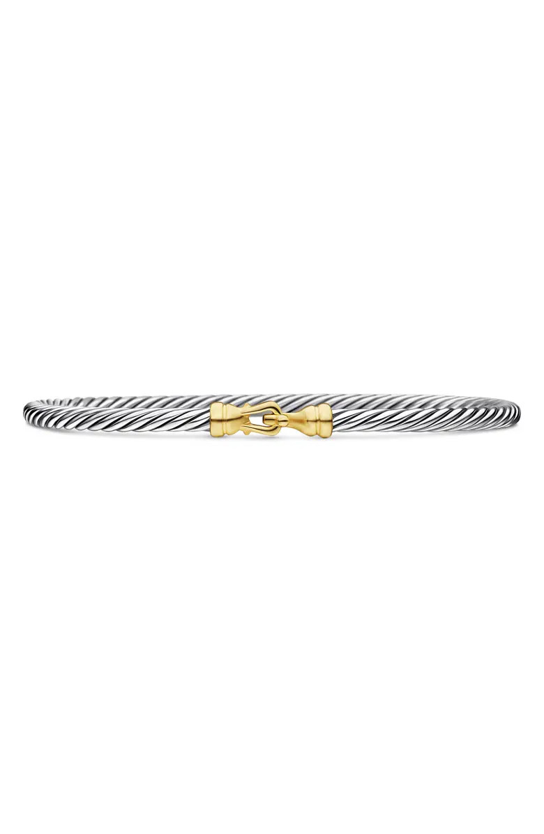 Cable Collectibles Buckle Bangle Bracelet with 18K Gold, 3mm | Nordstrom