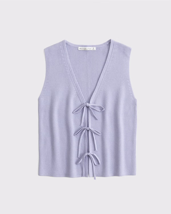 Women's Tie-Front V-Neck Sweater Vest | Women's Tops | Abercrombie.com | Abercrombie & Fitch (US)