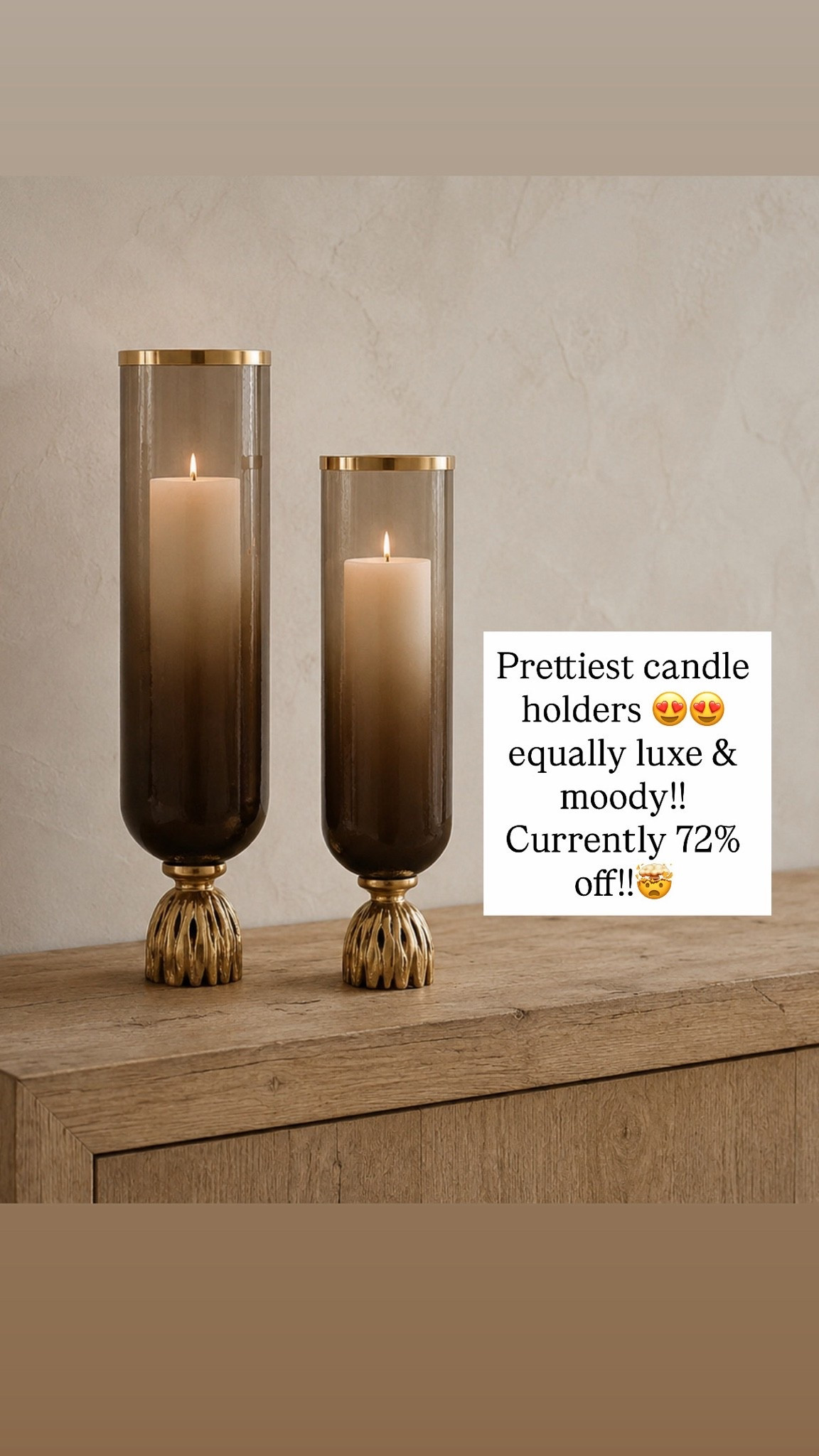 Prettiest candle holders 😍😍equally luxe & moody!! Currently 72% off!!🤯
