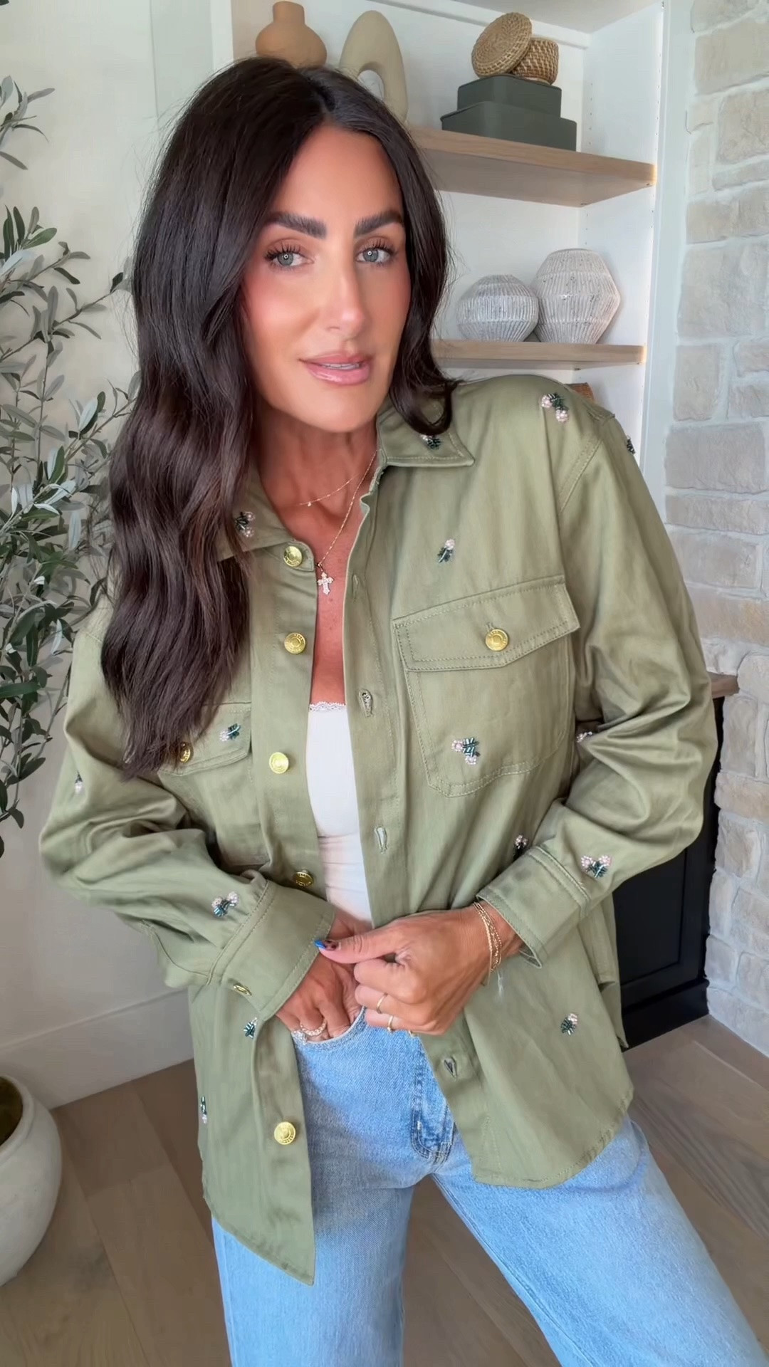 Beaded utility shirt | size medium 
Walmart haul

#LTKgrwm #LTKdayinmylife #LTKmorningroutine