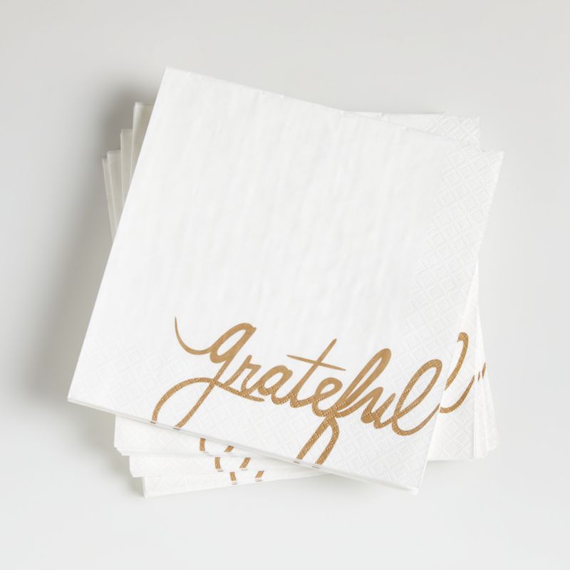 Grateful Lunch Napkins S/20 + Reviews | Crate and Barrel | Crate & Barrel