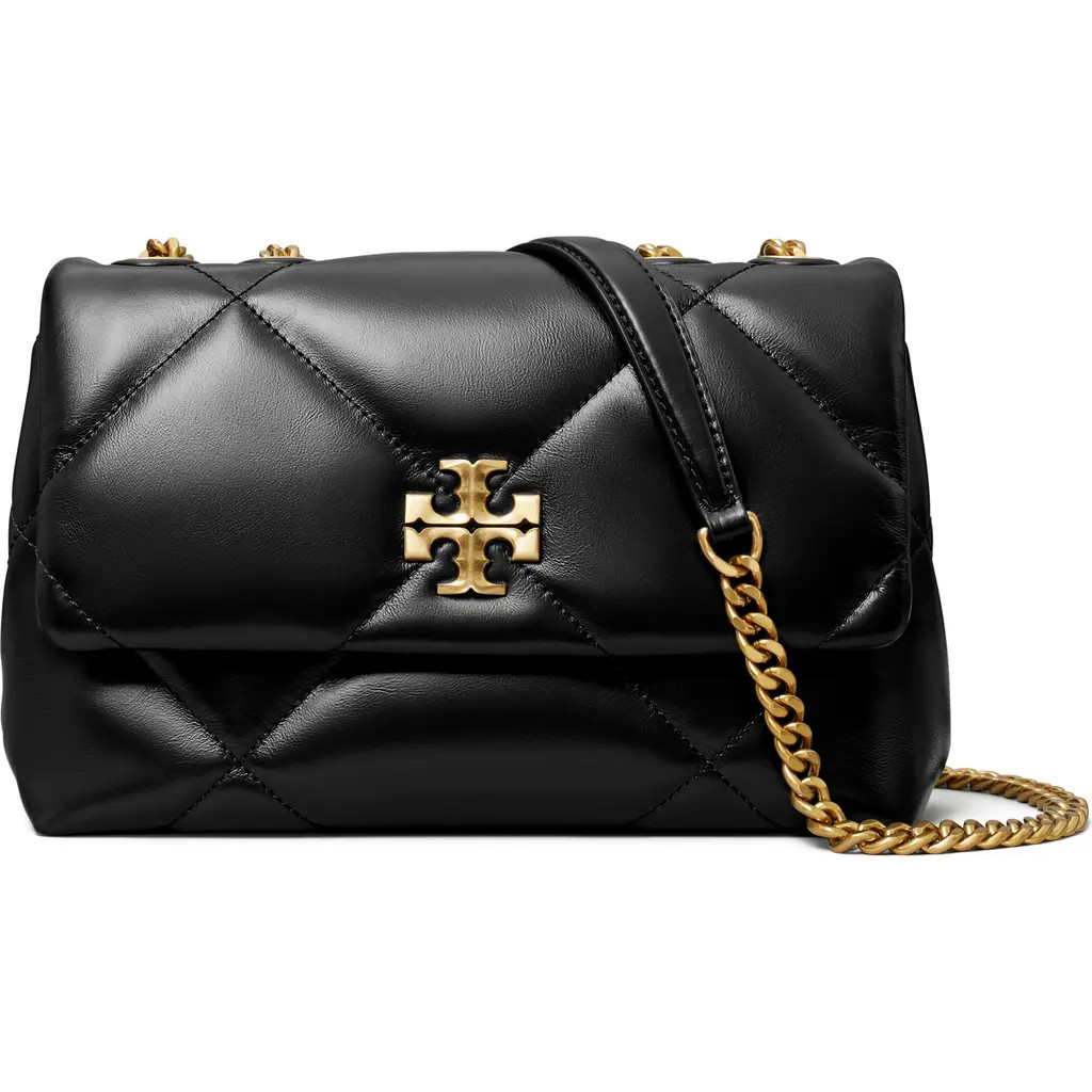 Tory Burch Small Kira Diamond Quilted Convertible Leather Shoulder Bag in Black at Nordstrom | Nordstrom