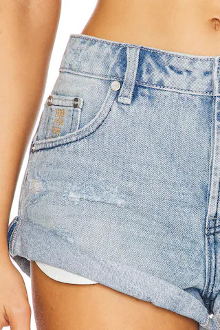 Messed Up Bandits Low Waist Denim Short in Salty Dog | Revolve Clothing (Global)