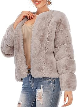 BerryGo Women's Long Sleeve Open Front Fuzzy Faux Fur Coat | Amazon (US)