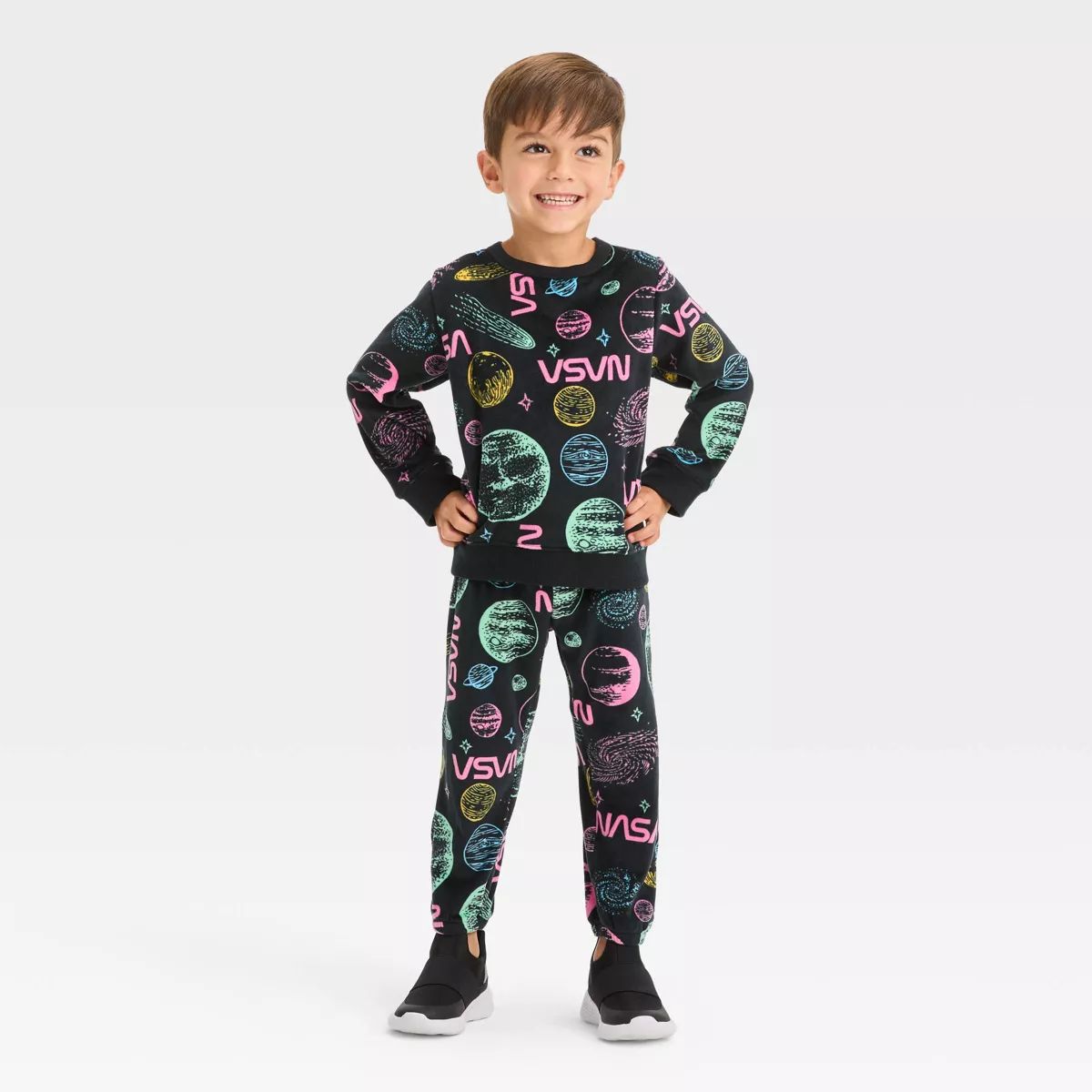 Toddler Boys' NASA Galaxy Top and Bottom Set - Black | Target