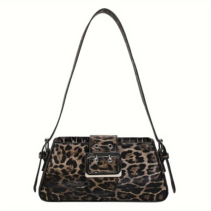 Men's Leopard Print Zipper Shoulder Bag Suitable Parties - Temu Germany | Temu Affiliate Program