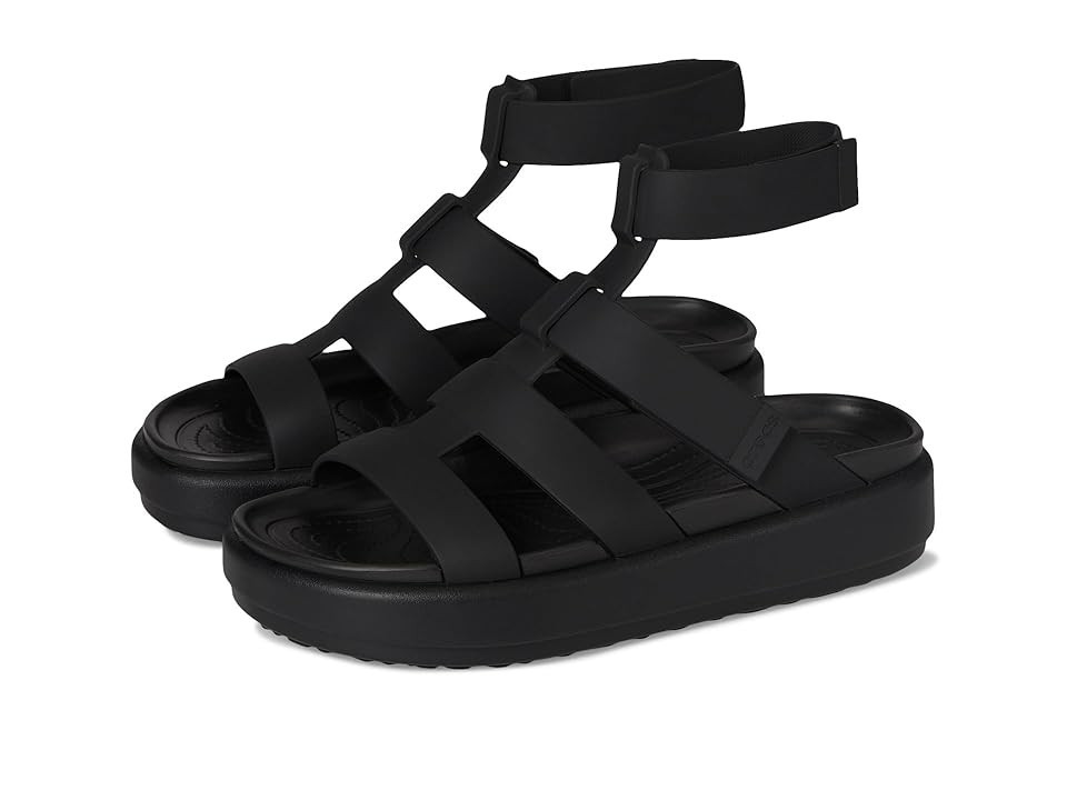 Crocs Brooklyn Luxe Gladiator Women's Shoes Black/Black : 10 M, Synthetic | Zappos
