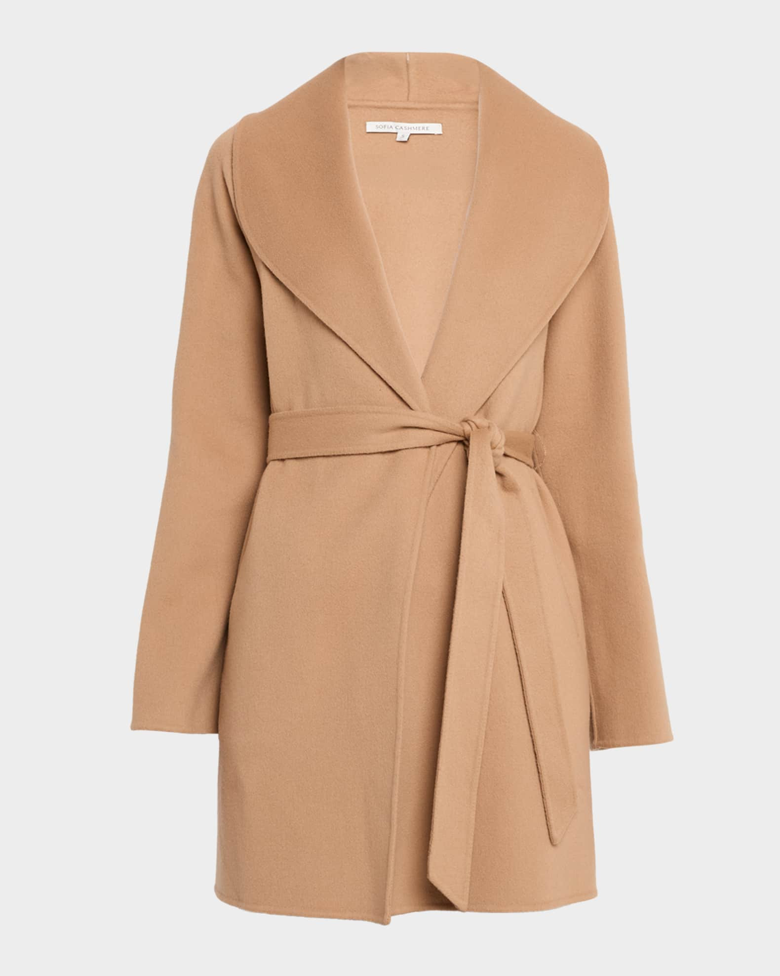Sofia Cashmere Double-Face Cashmere & Wool Wrap Coat | Neiman Marcus