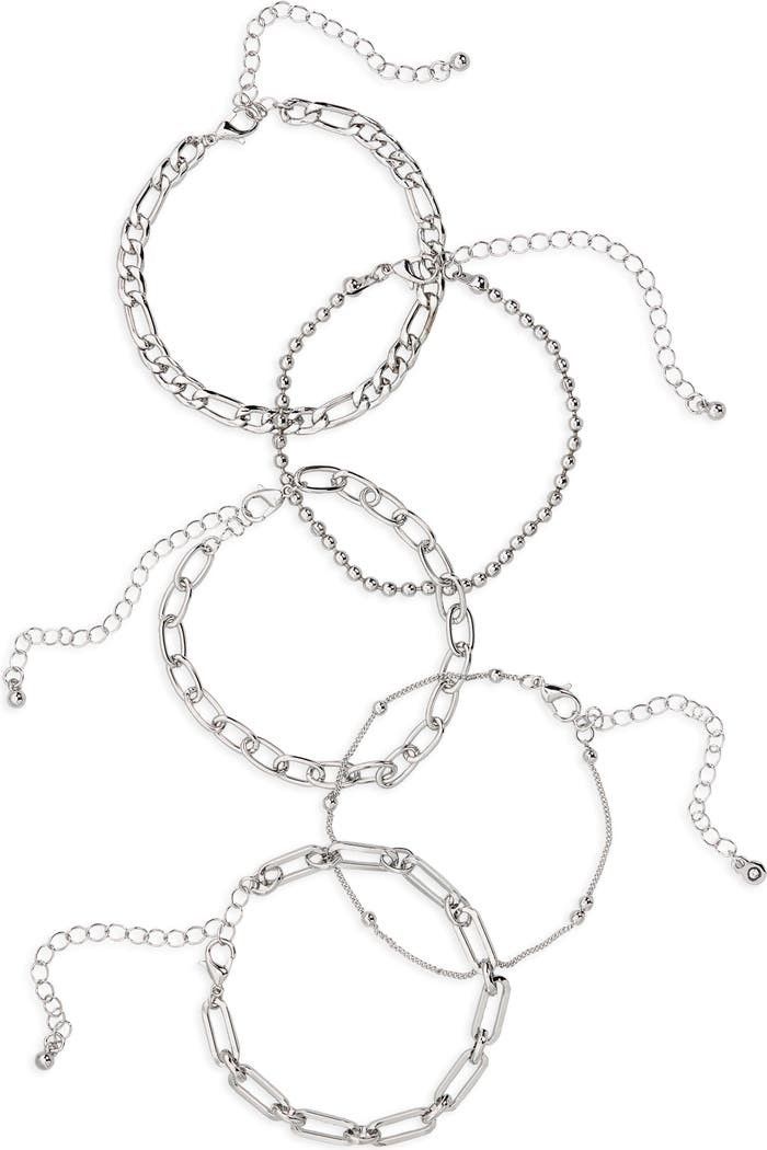 BP. Set of 5 Chain Link Bracelets Silver Bracelet Bracelets Summer Outfits Fall Outfits 2022 | Nordstrom