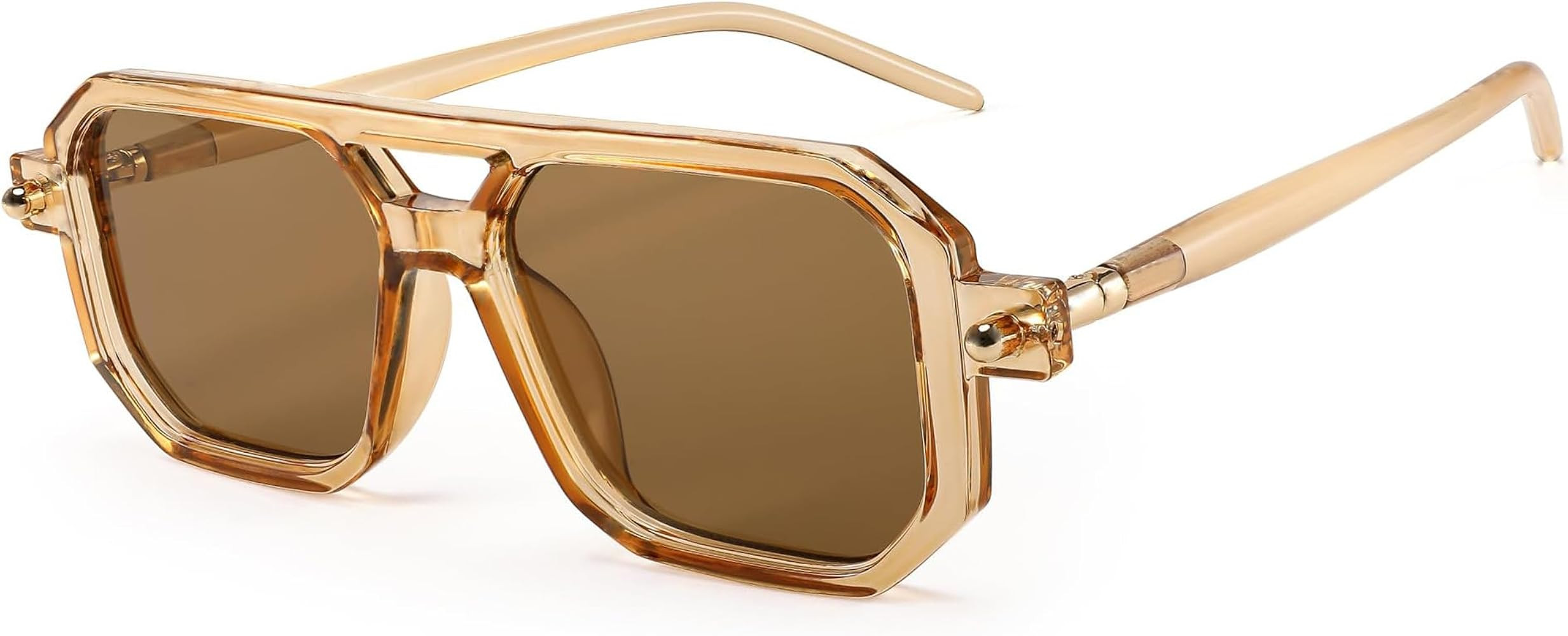 BUTABY Retro Square 70s Flat Aviator Sunglasses Women Men Vintage Trendy Plastic Frame Sun Glasse... | Amazon (US)