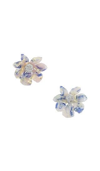 Flower Button Earring in Periwinkle Tortoise | Revolve Clothing (Global)