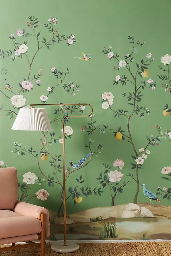 Blossom Chinoisserie Mural By Anthropologie in Green | Anthropologie (US)