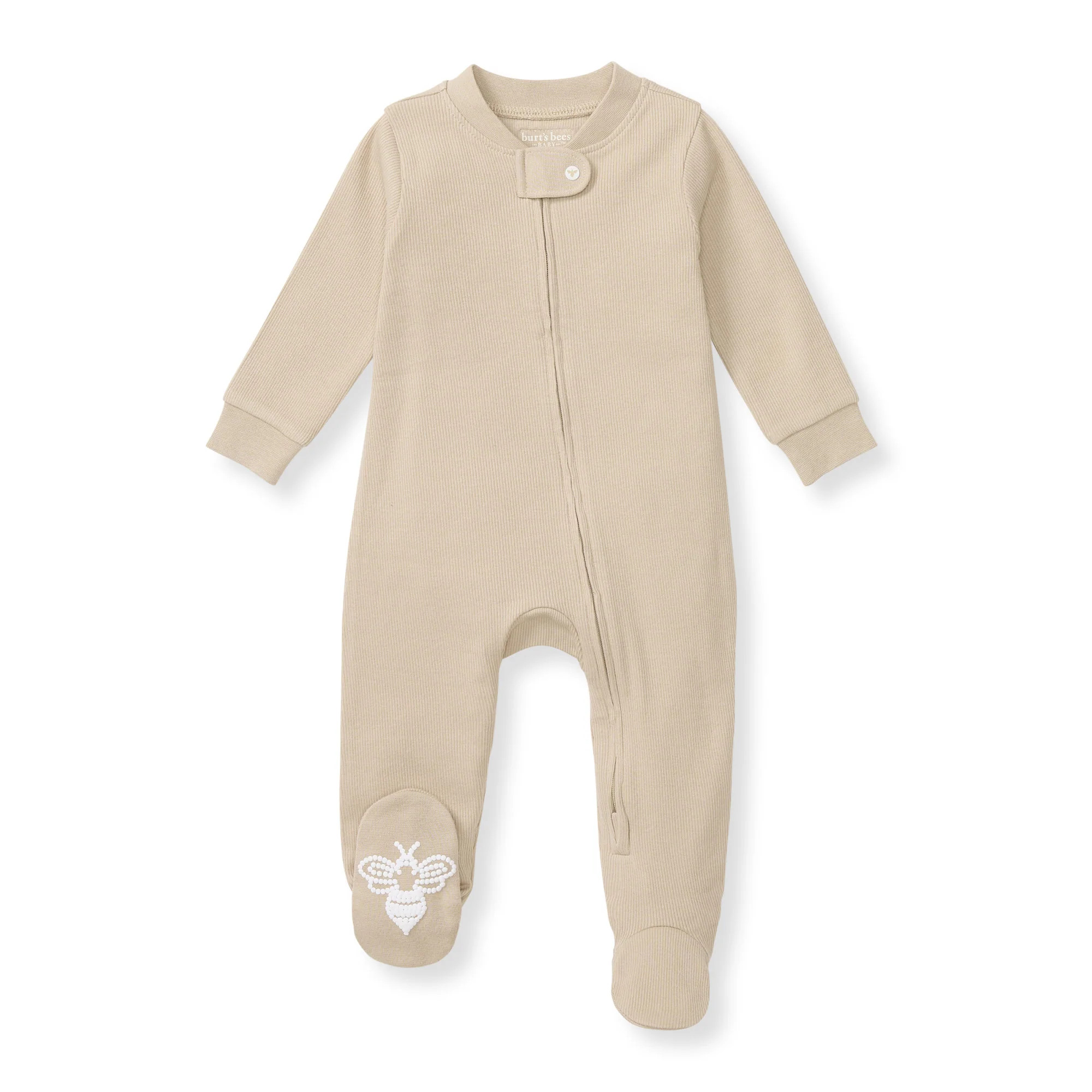 Solid Rib Organic Cotton Sleep & Play - Hummus | Burts Bees Baby