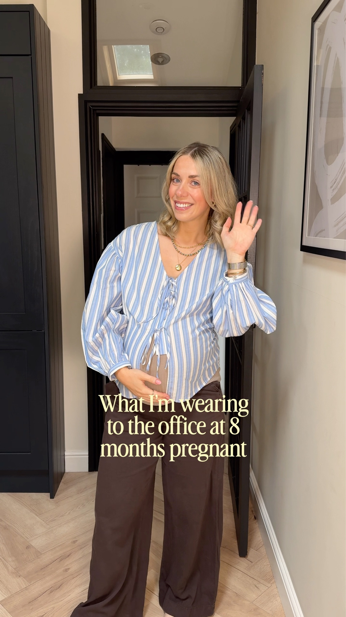 Gosh dressing pregnant is getting hard now, especially for the office! Got this too in the sale with the thought it would be great post partum too! 🩵🤎

#LTKstyletip #LTKmaternity #LTKsummer