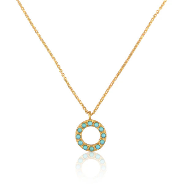 Turquoise Circle Pendant Necklace | Christina Greene 