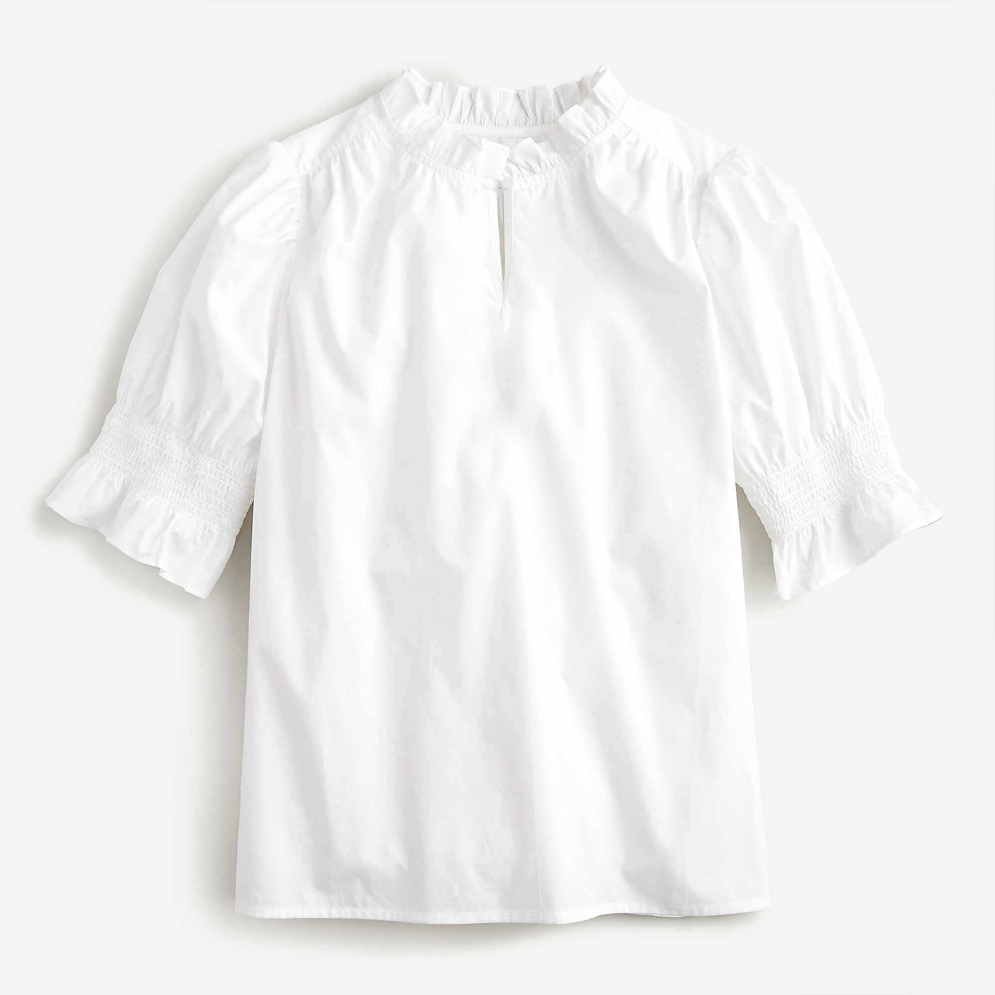 Puff-sleeve cotton poplin top | J. Crew US
