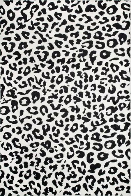 Dark Grey Coraline Leopard Printed Area Rug | Rugs USA