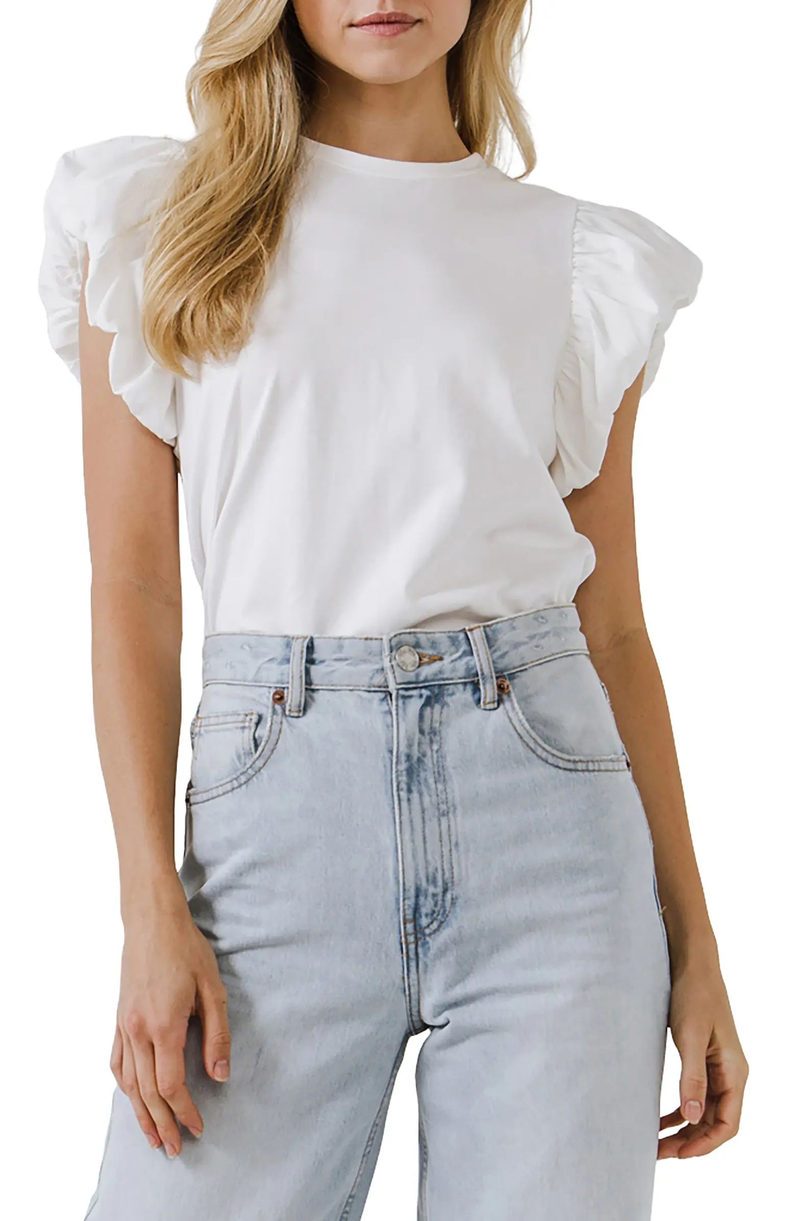 English Factory Puff Sleeve Shirt | Nordstrom | Nordstrom
