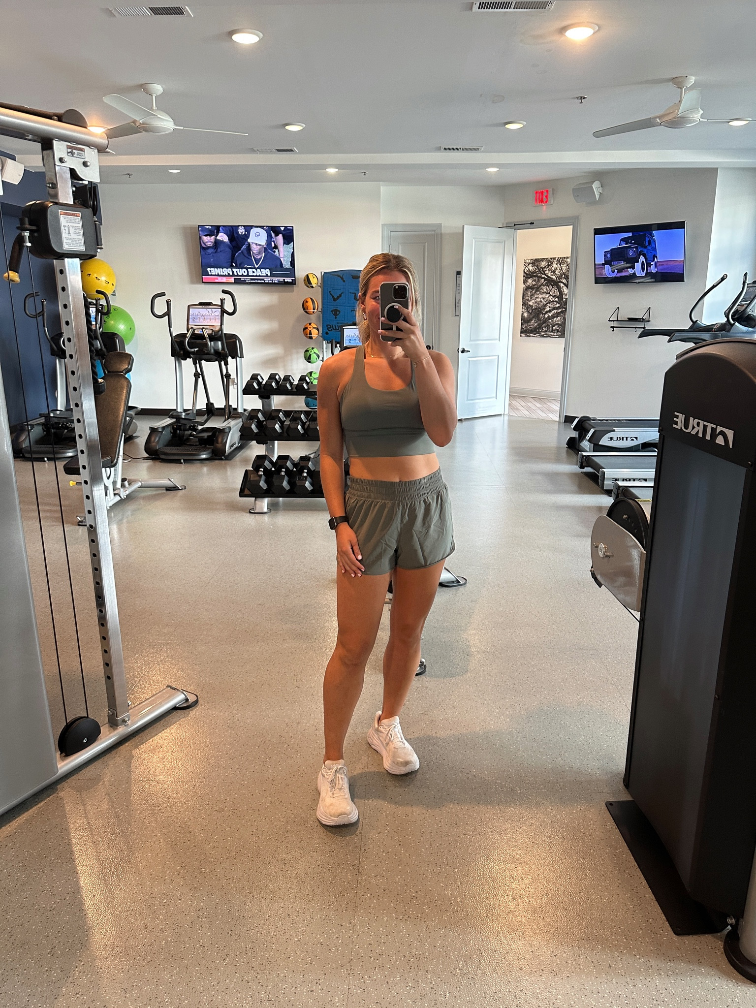 Matching workout set!! Amazon set!! Fall workout set! Sports bra and shorts! Grey sage color!! Amazon!! 

#LTKfitness #LTKSeasonal #LTKstyletip