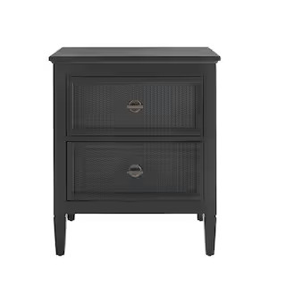 Home Decorators Collection Marsden Black 2-Drawer Cane Nightstand 13.1142-02 - The Home Depot | The Home Depot