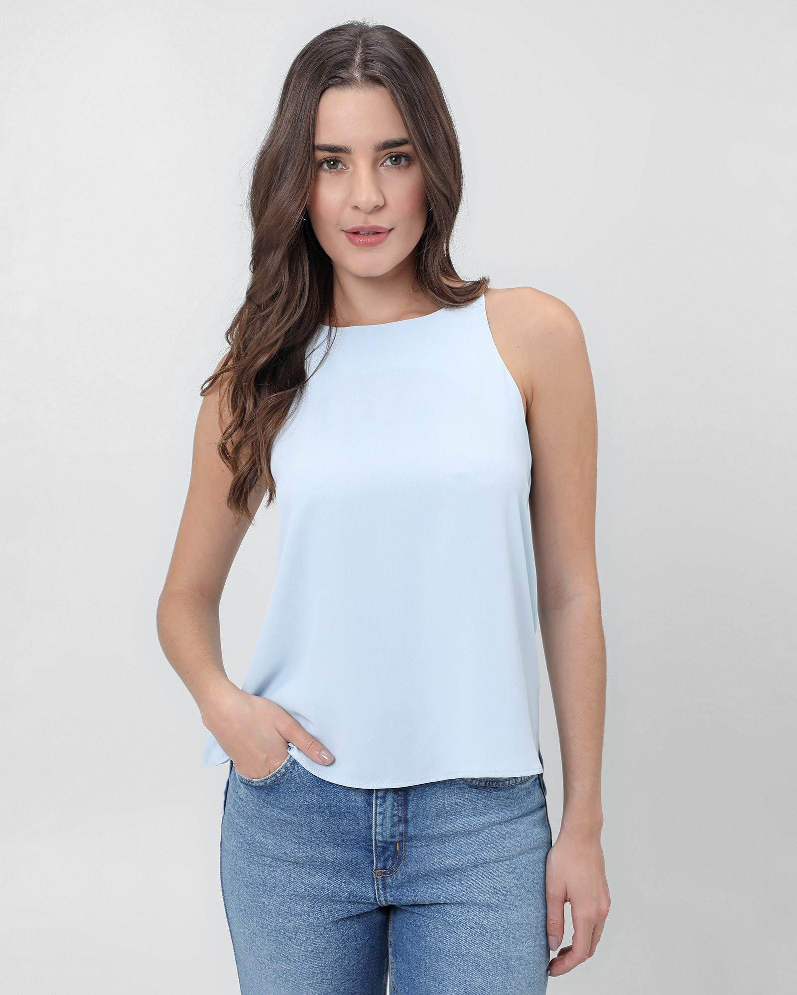 50% OFF NA 2ª PEÇARegata feminina reta com alças grossas azul | AK by Riachuelo | Riachuelo (BR)