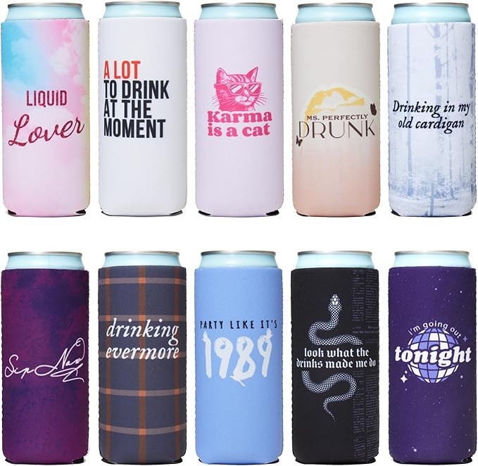She Found her Lover Slim Can Cooler Set (10 pack) | Album Themed Party Can Sleeves | Bachelorette... | Amazon (US)