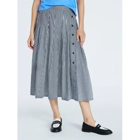 Free Assembly Women s and Women s Plus Pleated Cotton Maxi Skirt Sizes XS-4X | Walmart (US)
