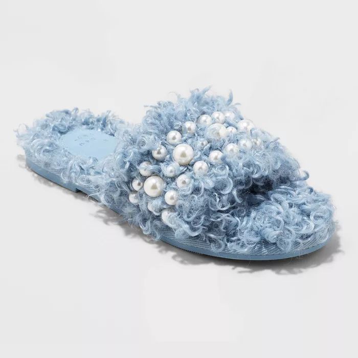 Women's Adrienne Slip-On Embellished Slide Slippers - A New Day™ | Target