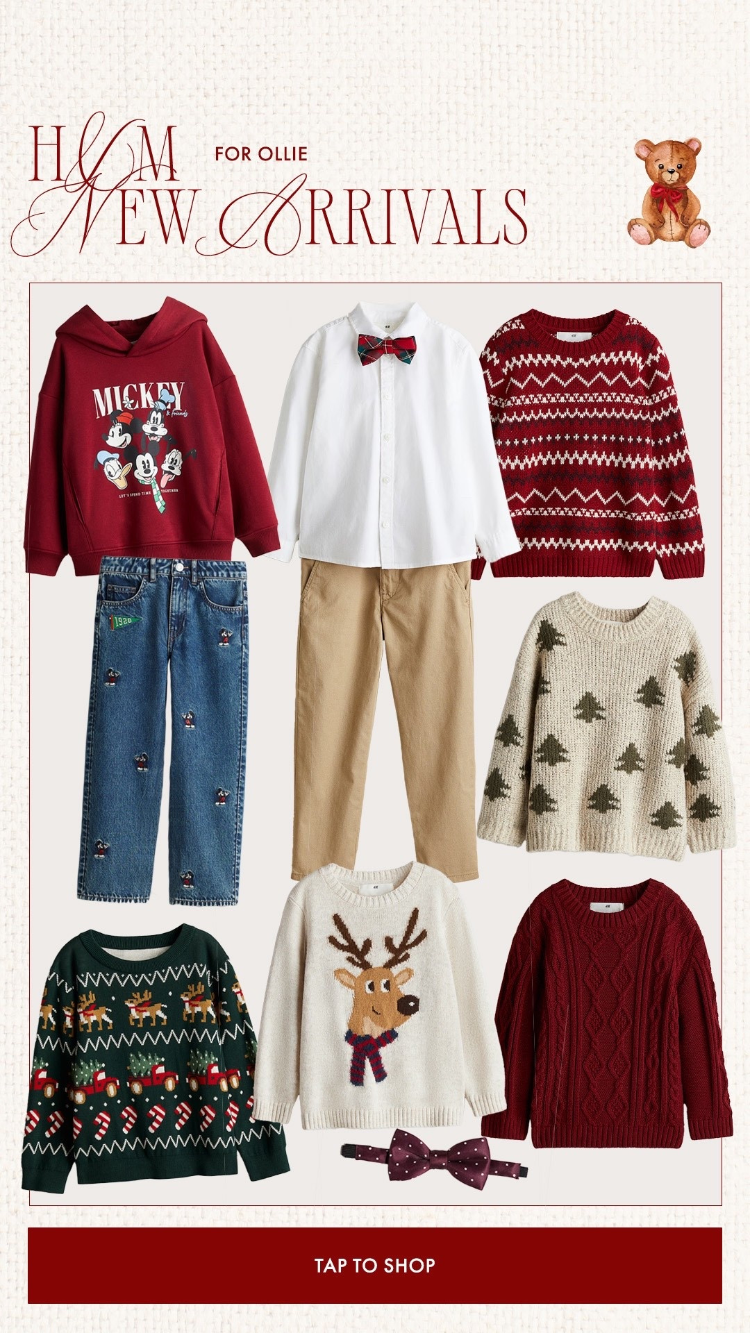 Cute new arrivals for the boys! Love their holiday sweaters! Grabbed the reindeer one this year and Ollie still has the trees from last year. Great quality 😍 

#LTKHoliday #LTKKids