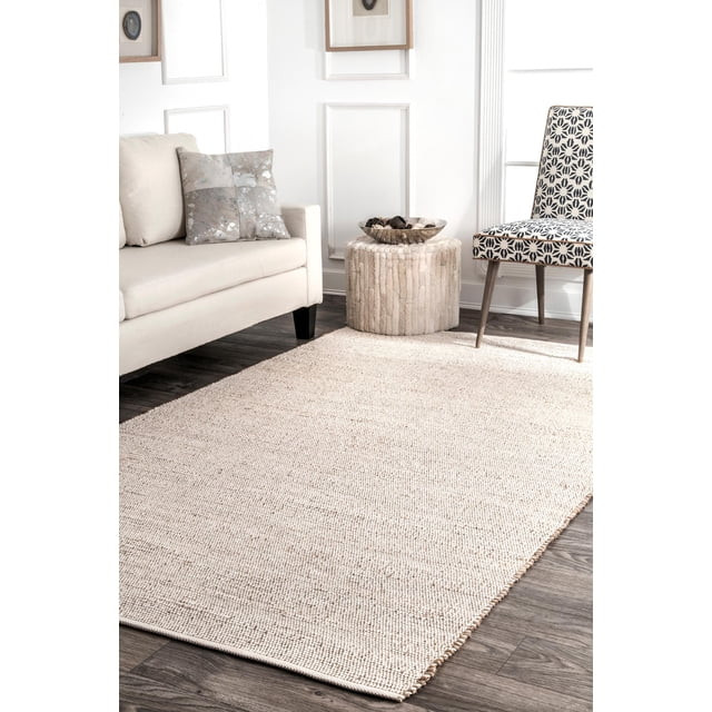 nuLOOM Handwoven Solid Elfriede Area Rug, 4' x 6', Natural | Walmart (US)